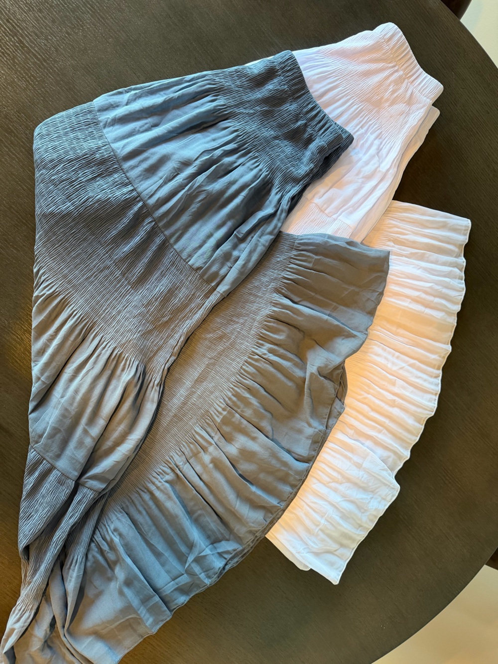 Women's Chiffon Elastic High Waist Pleated A-Line Maxi Skirts SET OF 2